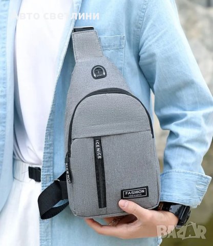 Модна нова едноцветна мъжка чанта,Външна ежедневна модна чанта през рамо, снимка 7 - Чанти - 41386609
