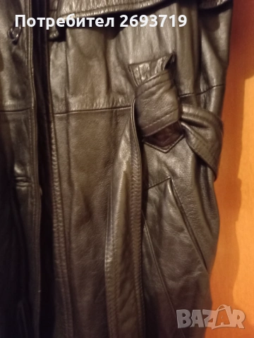 Дамски кожен шлифер - тренчкот , снимка 3 - Палта, манта - 53377799