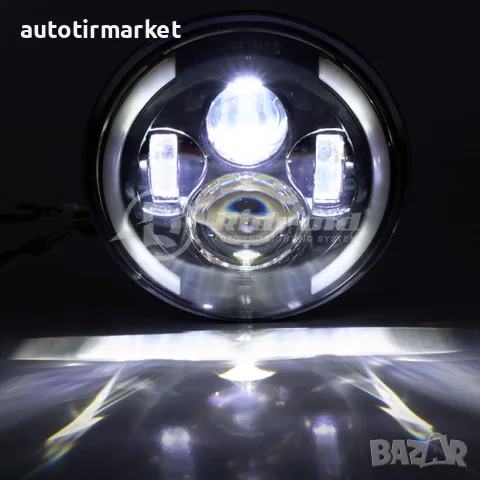 Комплект Кръгли LED фарове 7" 70W H4 – NA500, снимка 5 - Аксесоари и консумативи - 56053988