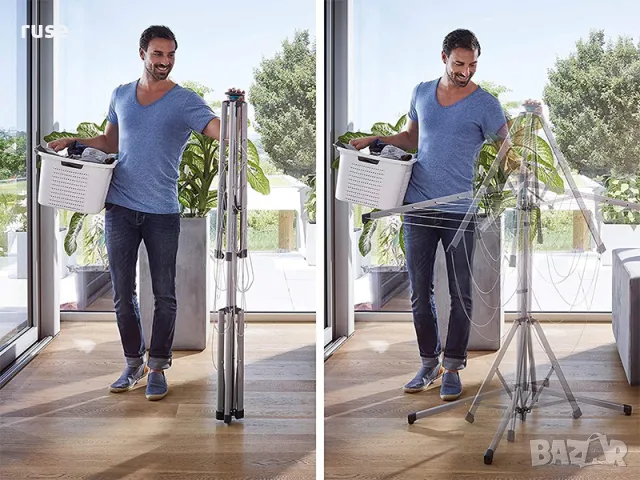 НОВИ! Сушилник за дрехи Leifheit Linopop UP 140 тип чадър ротационен сушилник със стойка, снимка 3 - Сушилници - 48680646