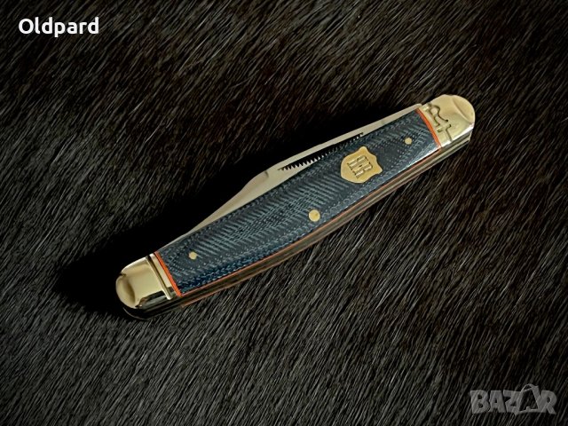 Колекционерски джобен сгъваем нож с три остриета RR Stockman Denim Micarta. (RR2344), снимка 5 - Ножове - 44296644