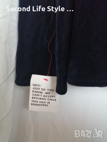 Нова дамска елегантна ASOS DESIGN midi рокля от тъмносиньо кадифе, р-р L, снимка 15 - Рокли - 52923698