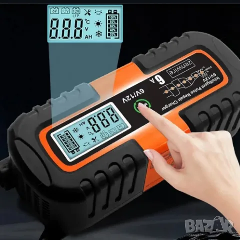 Интелигентно зарядно за акумулатор 6V/12V 6A с LCD дисплей, снимка 5 - Аксесоари и консумативи - 55865455