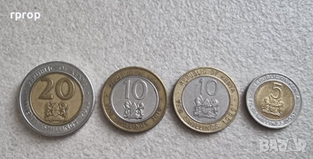 Монети. Африка. Кения. 5, 10, 10, 20 шилинга. 1995 -  2010 година. 4 бройки., снимка 2 - Нумизматика и бонистика - 42305498
