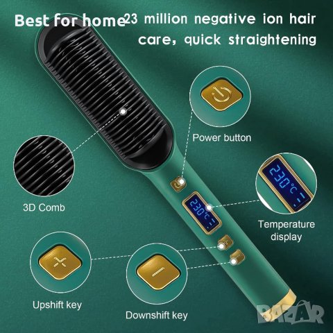 Многофункционална йонна четка за изправяне на брада и коса SYC- 580, снимка 5 - Преси за коса - 41905616