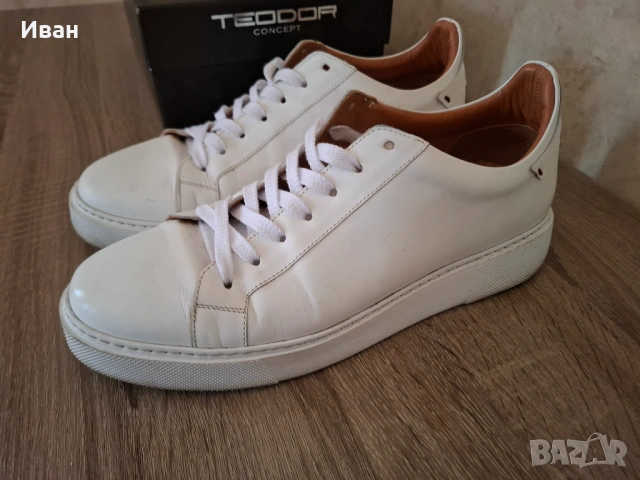 Бели кецове TEODOR 43 - Естествена кожа