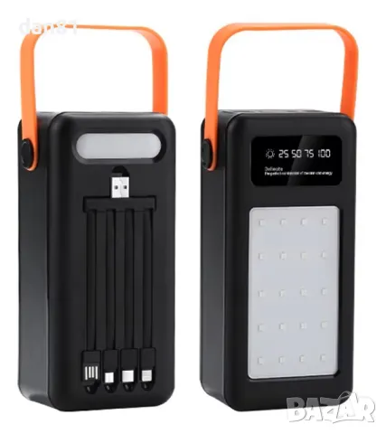Външна Батерия Power Bank за къмпинг с реален капацитет 40 000 mAh и силна LED светлина.