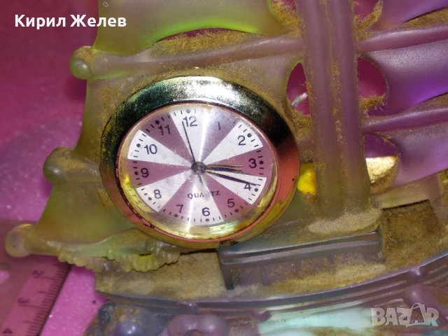 КРАСИВ ФИГУРАЛЕН НАСТОЛЕН КВАРЦОВ ЧАСОВНИК ВЕТРОХОД ПЛАТНОХОД КОРАБ За КОЛЕКЦИЯ ДЕКОР 42889, снимка 6 - Декорация за дома - 44314063