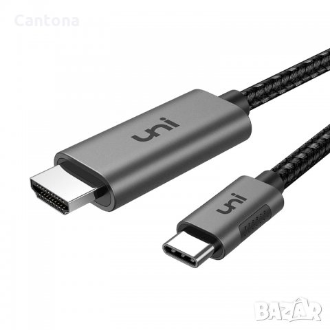 uni USB C към HDMI кабел (4K @ 60Hz), USB Type C Thunderbolt 3 към HDMI кабел -100 см, снимка 1 - Други - 35677857