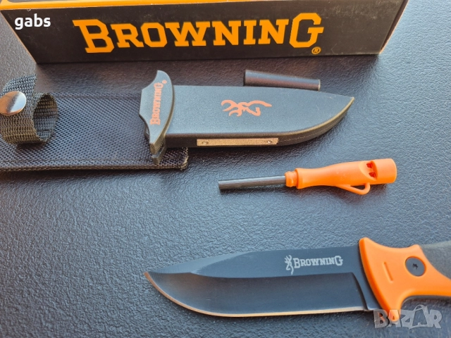 Нож BROWNING за оцеляване,кания с точило и свирка, снимка 4 - Ножове - 51784694