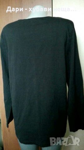 Черна блуза от памучно трико🍀❤XL❤🍀арт.4049, снимка 3 - Блузи с дълъг ръкав и пуловери - 35733775
