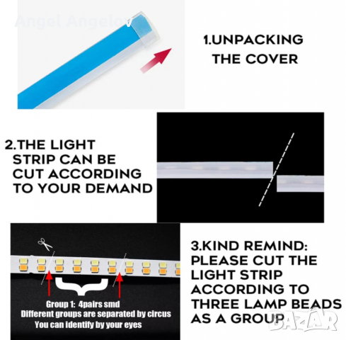 2бр LED Автомобилна Динамична бягаща светлина .Дневна Светлина. Гъвкава Водоустойчива лента 12V. , снимка 3 - Аксесоари и консумативи - 36481195
