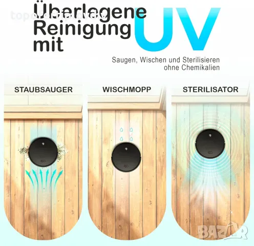 Прахосмукачка робот Zeropuntosei 0.6 UV1 Hybrid Robot,Гаранция, снимка 5 - Прахосмукачки - 47630511