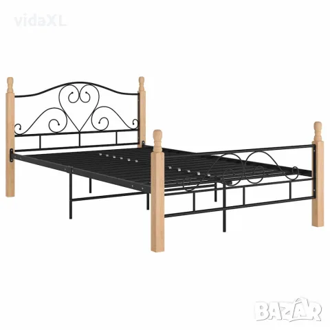 vidaXL Рамка за легло, черна, метал, 120x200 cм, снимка 2 - Спални и легла - 56146862