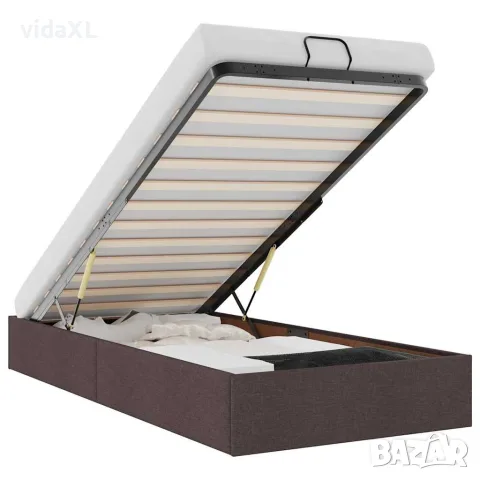 vidaXL Османска рамка за легло без матрак, тъмнокафява, 90x200см, плат