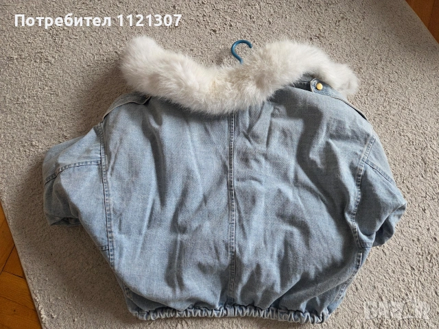 Дънково яке с косъм , снимка 2 - Якета - 53681581