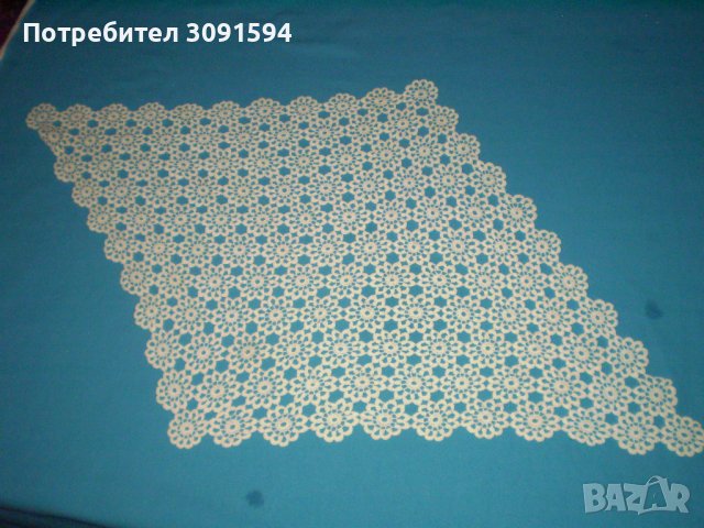 Ретро плетена на една кука ромбоидна покривка на цветя, снимка 5 - Антикварни и старинни предмети - 41938343
