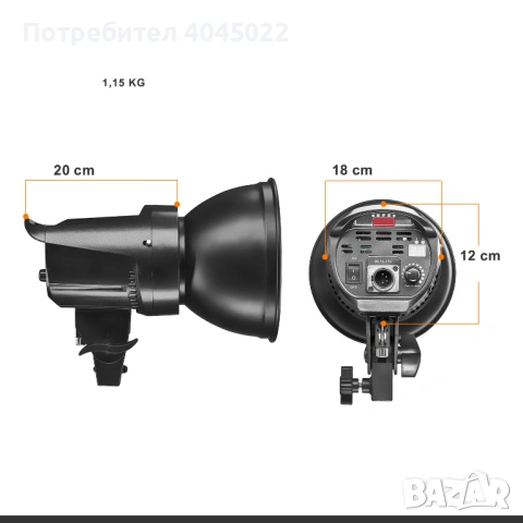LED постоянно осветление Bi-Colour 60 W с дистанционно и аксесоари | Bowens, снимка 3 - Светкавици, студийно осветление - 53180360