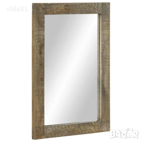 vidaXL Огледало за баня 50x2,5x70 cm Масивно дърво Манго