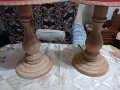 Комплект настолни /нощни/ лампи със стойки от натурален дъб , снимка 3