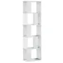 vidaXL Библиотека 5 рафта бяла 45x23,5x162,5 см инженерно дърво, снимка 1