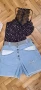 топ и къси памучни дънки, снимка 1