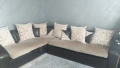 Холов ъглов диван с декоративни възглавници, снимка 2