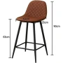 ПРОМОЦИЯ Високи бар столове с дамаска от висококачествена PU кожа, к-кт от 2бр CLIPOP C-UDC059BR, снимка 4