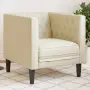 vidaXL Честърфийлд диван стол Крем kunstnahast, снимка 2