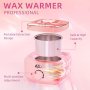Нов Комплект за епилация Нагревател за восък + 500 грама зърна Кола маска, снимка 4
