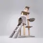 Котешка драскалка с къщичка, легло и платформи, 138 см, светлосива, снимка 4