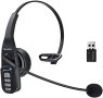 Нови Bluetooth V5.0 безжични слушалки с DSP шумопотискащ микрофон Офис Кол център, снимка 1