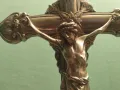 настолен кръст,разпятие арт нуво, снимка 3