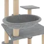 vidaXL Котешко дърво със сизалени стълбове, светлосиво, 141 см, снимка 6