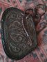 Стара дамска кожена чантичка ръчна маисторска изработка с красиви флорални орнаменти 38777, снимка 4