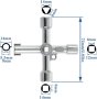 Cross Key - ЧИСТО НОВ ПРОФЕСИОНАЛЕН УНИВЕРСАЛЕН Ключ за Ел. Табла / Газ / Клима / Вода - GERMANY !!!, снимка 5