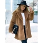 Дамско палто от плюш светлокафяво, снимка 1