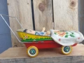 стара метална играчка /кукла в метална детска количка / , снимка 3