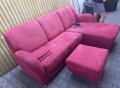 Червен ъглов диван с електрическа част, снимка 6