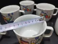 Стар български порцелан чаши купички детски мотиви , снимка 4
