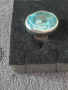 Сребърен пръстен със син камък, снимка 1 - Пръстени - 44014070
