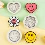 emoji smile еможи усмивка цвете маргаритка сърце лице силиконовмолд форма шоколад гипс сапун фондан , снимка 2
