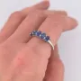 Класически Пръстен със Сапфири Сребро 925, снимка 5