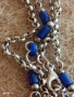 Винтидж сребърна огърлица с Лапис Лазули ювелирна изработка 52478, снимка 4