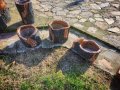 Градински кашпи саксии от щампован бетон имитиращи дърво, снимка 5