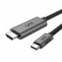 uni USB C към HDMI кабел (4K @ 60Hz), USB Type C Thunderbolt 3 към HDMI кабел -100 см, снимка 1