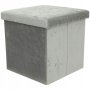 Сгъваема табуретка, за съхранение - квадратна - 38 х 38 х 38 см - сива, снимка 1 - Дивани и мека мебел - 41324999
