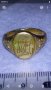 СТАРИНЕН ОРНАМЕНТИРАН МАРКОВ БРОНЗОВ РЕТРО ПРЪСТЕН с МОНОГРАМ USK ДЕБЕЛА ПОЗЛАТА и МАРКИРОВКА 36466, снимка 9
