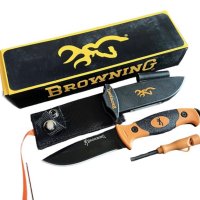 ловен нож тактически Browing+свирка кремъ за палене на огън оцеляване, снимка 2 - Ножове - 42066240