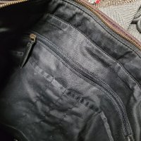 FOSSIL голяма чанта естествена кожа,черна + брезент, снимка 10 - Чанти - 44194870